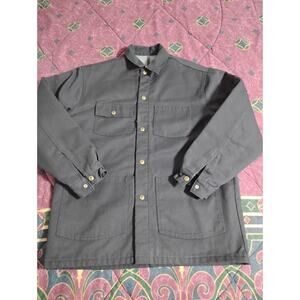 Ben Davis Blanket Lined Denim Jacket Made In USA Chore Black Large Vintage